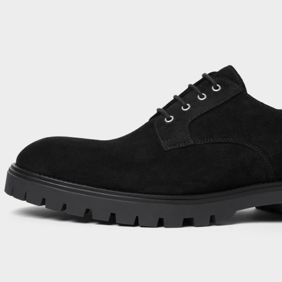 Zara Men Black Leather shoes size 8 & 9 - Picture 5 of 7